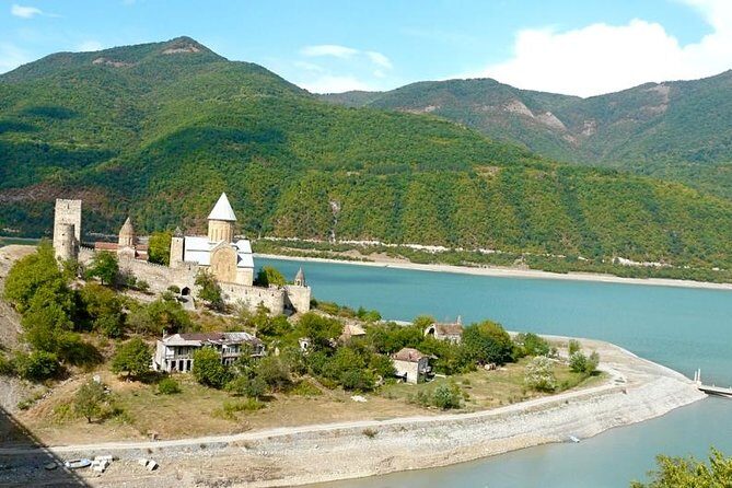 Caucasus mountains full day Private Tour Ananuri-Gudauri-Kazbegi - Ananuri Fortress ensemble: where medieval walls still feel close