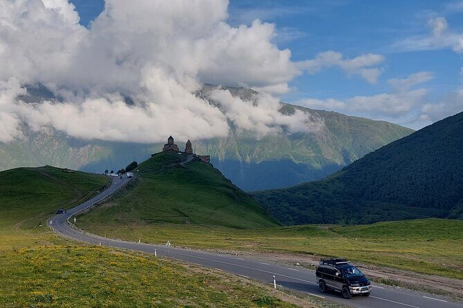From Tbilisi: Kazbegi Ananuri Gudauri and Trusso Valley by 4x4 - Ananuri Fortress Ensemble and the Aragvi River color trick