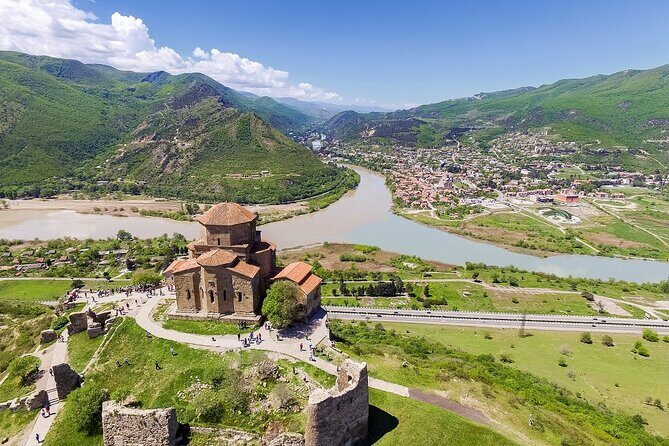 UNESCO Gems of Mtskheta - Old Capital of Georgia - Jvari Monastery: the cross over Aragvi and Mtkvari